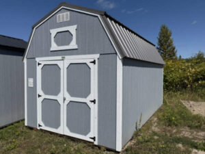 A191 Lofted Barn 10x16 Steely Grey with Barn White Trim - no permit required SOLD
