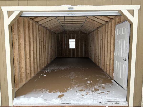 A204: Roll Up door on Utility Shed 12x28 Buckskin with Thatch Brown Trim - a permit is easy - Image 2