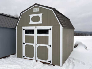 B186 Lofted Barn 10x12 Hardware with Barn White Trim - no permit required