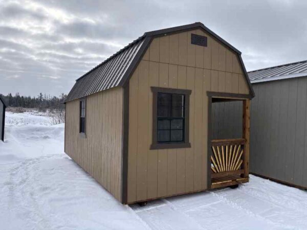 A242: Side Playhouse on Utility 10x20 Buckskin with Dark Clove Trim - permits are easy - Image 2