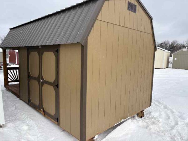 A242: Side Playhouse on Utility 10x20 Buckskin with Dark Clove Trim - permits are easy - Image 3