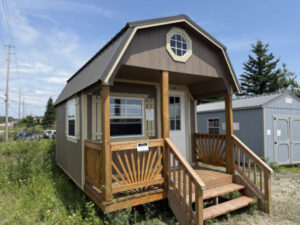 916: Four Season Ready 10x16 Driftwood Urethane with Crewel Tan Trim - no permit required