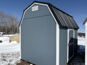 B211 Lofted Barn 8x12 Smoky Blue with White Trim - no permit required