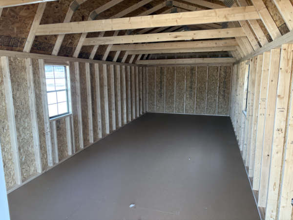 A243: Deluxe Playhouse on Lofted Barn 12x40 Rosemary Green with Beige Trim and Dark Brown Roof - a permit is easy - Image 3