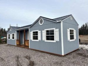 A886 Utility 12x40 Grey Shadow with White Trim - a permit is easy