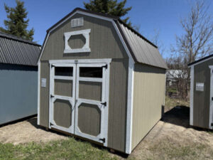 A188 Lofted Barn 10x12 Hardware with Barn White Trim - no permit required