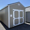 A206: Utility Shed 10x20 Clay with Barn White Trim - a permit is easy