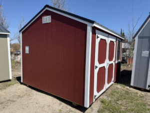 A228 Utility 10x12 Rustic Red with Barn White Trim - no permit required