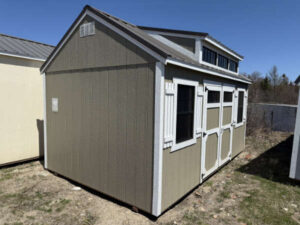 A237 Utility 10x16 Crewel Tan with Barn White Trim - no permit required