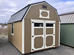 A257 Lofted Barn 10x16 Buckskin with Eaglet Beige Trim - no permit required