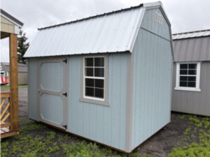 A396 Lofted Barn 8x12 Breezy with Pewter Cast Trim - no permit required