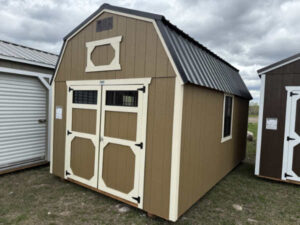 B259 Lofted Barn 10x16 Buckskin with Eaglet Beige Trim - no permit required