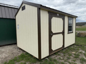 B280 Utility 8x12 Eaglet Beige with Dark Clove Trim - no permit required