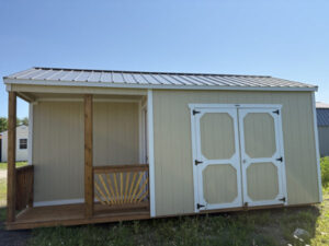 A205: Side Playhouse on Utility 10x20 Beige with White Trim - permits are easy