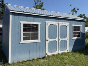 A375 Utility 10x20 Smoky Blue with Pewter Cast Trim - a permit is easy