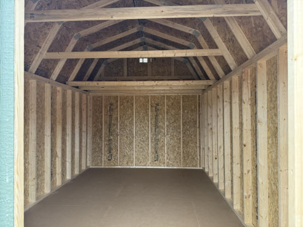 A842 Lofted Barn 10x16 Rosemary Green with White Trim and Charcoal Roof - no permit required - Image 2