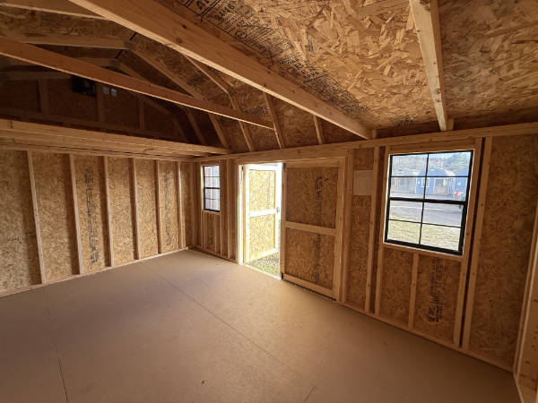 A747 Lofted Barn 10x16 Hardware with Dark Clove Trim and Burnished Slate Roof - no permit required - Image 2