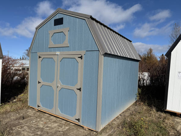 A783 Lofted Barn 10x12 Smoky Blue with Gauntlet Grey Trim and Charcoal Roof - no permit required