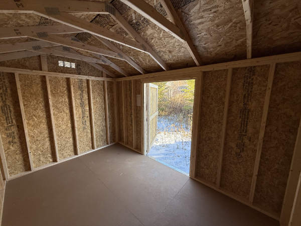 A849 Utility Shed 8x12 Rustic Red with Black Trim and Black roof - no permit required - Image 2