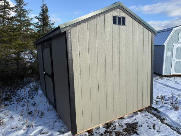 A850 Utility Shed 8x12 Hardware with Black Trim and Green roof - no permit required