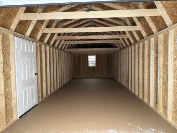 A871 Roll Up door on Lofted Barn 12x28 Peppercorn, BlackTrim, and Rustic Red Roof - a permit is easy - Image 2