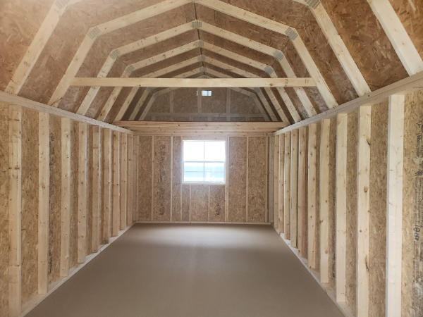 B916 Lofted Barn 10x16 Smoky Blue with White Trim and Black Roof - no permit required - Image 2