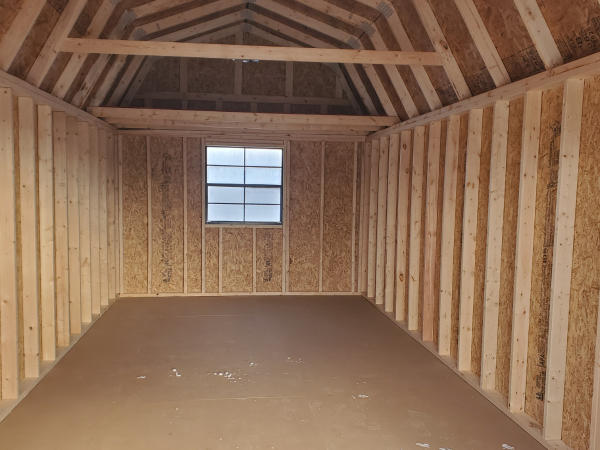 B919 Lofted Barn 10x20 Dark Clove with Black Trim and Black Roof - a permit is easy - Image 2