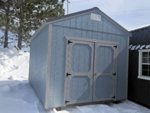 B163 Utility Shed 10x16 Steely Grey with Pewter Cast Trim and Charcoal roof - no permit required