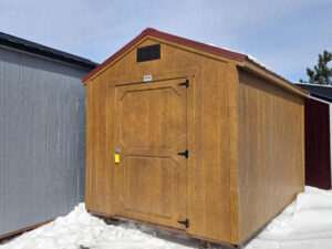 B177 Utility Shed 8x12 Honey Gold with Rustic Rd roof - no permit required