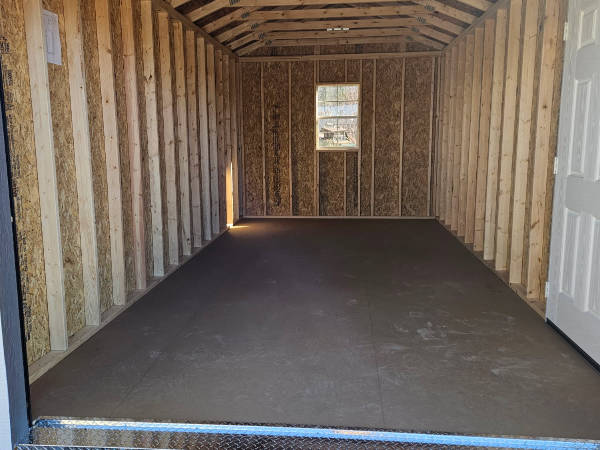 A168: Roll Up door on Utility Shed 10x20 Gauntlet Grey with White Trim and Charcoal Roof - a permit is easy - Image 2
