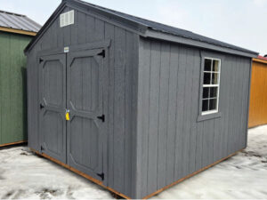 B184 Utility Shed 10x12 Peppercorn Grey with Black roof - no permit required