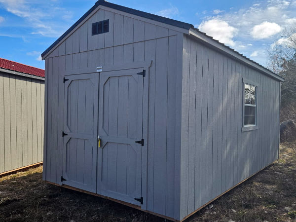 B207 Utility 10x20 Pewter Cast with Black roof - a permit is easy