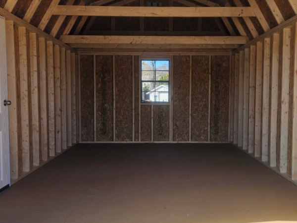 A2111 Roll Up door on Lofted Barn 12x20 Dark Clove, Black Trim, and Burnished Slate Roof - a permit is easy SOLD - Image 2