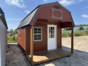 PRIVATE SALE - NO HST A847 Front Porch on Lofted Barn 10x20 Mahogany Urethane with Brown Trim and Burnished Slate Roof - a permit is easy SOLD