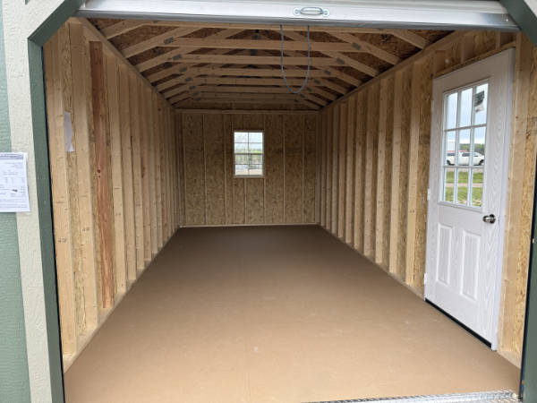 B2188: Roll Up door on Utility Shed 10x20 Rosemary with Hardware Trim and Burnished Slate Roof - a permit is easy - Image 2