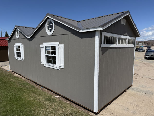 C2231: Dormers on Utility 12x28 Gauntlet Grey with White Trim and Charcoal Roof - permits are easy - Image 2