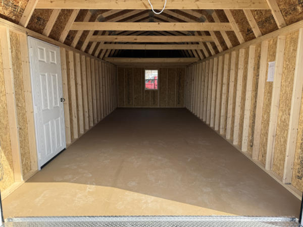 C2245 Roll Up door on Lofted Barn 12x28 White, Peppercorn Grey Trim, and Charcoal Roof - a permit is easy - Image 2