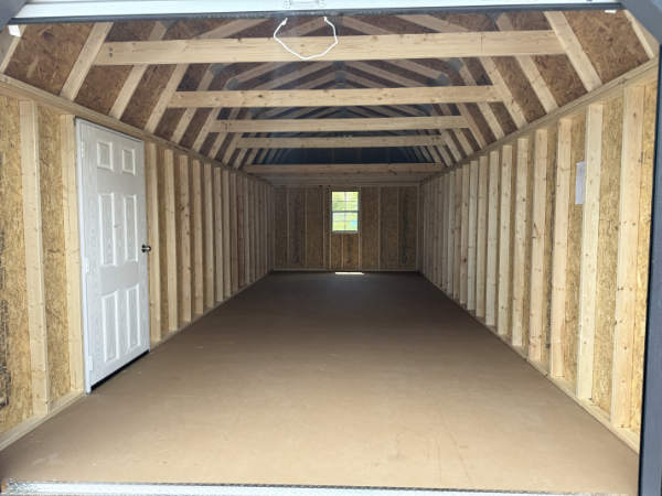 A2104 Roll Up door on Lofted Barn 12x28 Peppercorn Grey w/ Black Trim, and Black Roof - a permit is easy - Image 2