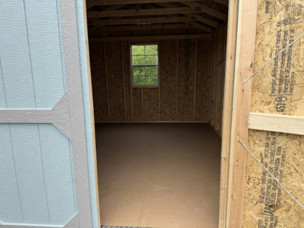 A1934 Lofted Barn 10x12 Breezy, Pewter Cast Trim with Charcoal Roof - no permit required - Image 2