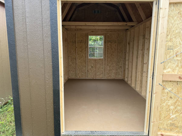 A2083 Lofted Barn 8x12 Dark Clove, Black Trim with Rustic Red Roof - no permit required - Image 2