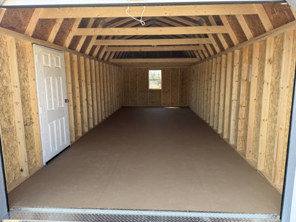 A2102: Roll Up door on Utility Shed 12x28 Steely Grey with White Trim and Black Roof - a permit is easy - Image 2
