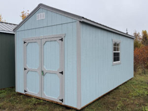 A2529 Utility 10x20 Breezy Blue with Pewter Cast and Charcoal roof - a permit is easy